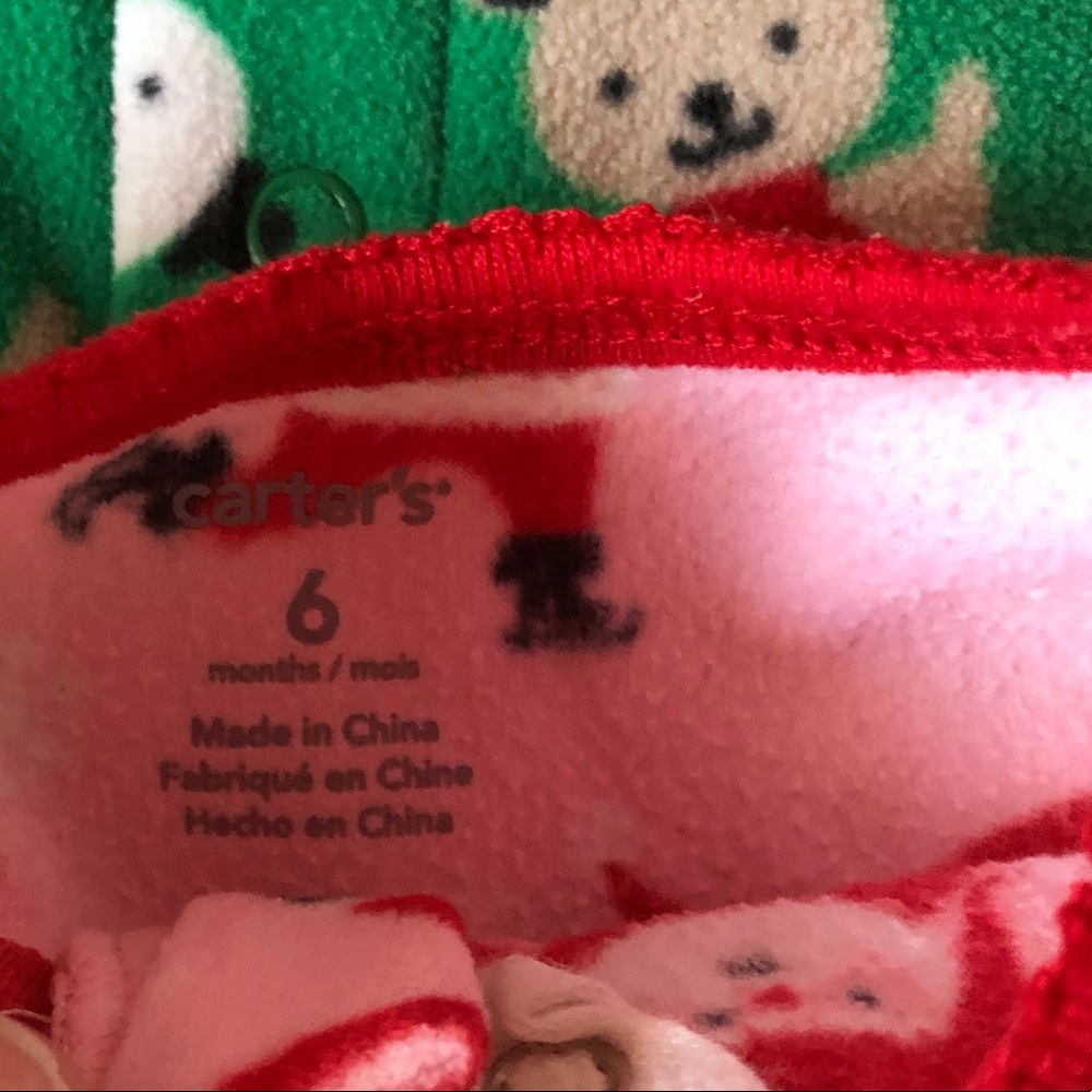 3 pairs of winter holiday fleece zip up pajamas - Picture 5 of 6
